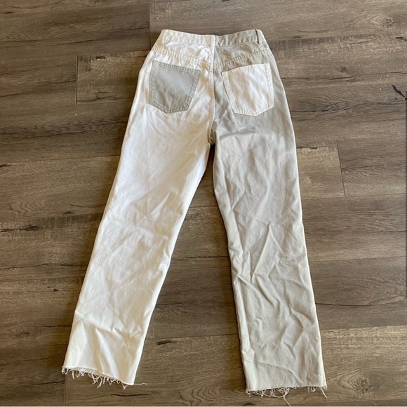 Missguided Two-Tone Gray and White Straight Leg Jeans - Picture 4 of 5